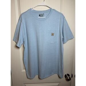 Carhartt Men's Short Sleeve Loose Fit Pocket Tee Work T-Shirt - Light Blue (K87)